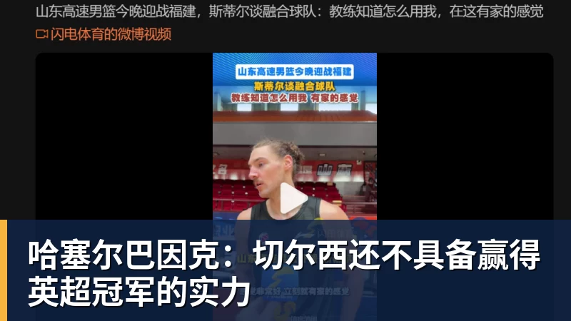 哈塞尔巴因克：切尔西还不具备赢得英超冠军的实力